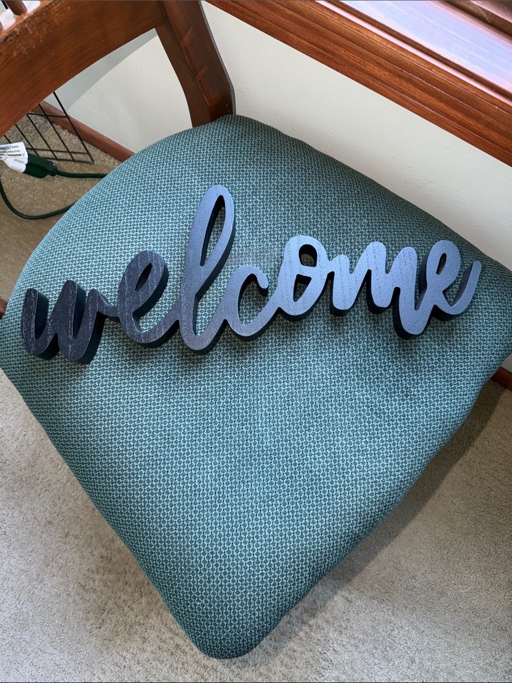Welcome Script Wall Sign - Black